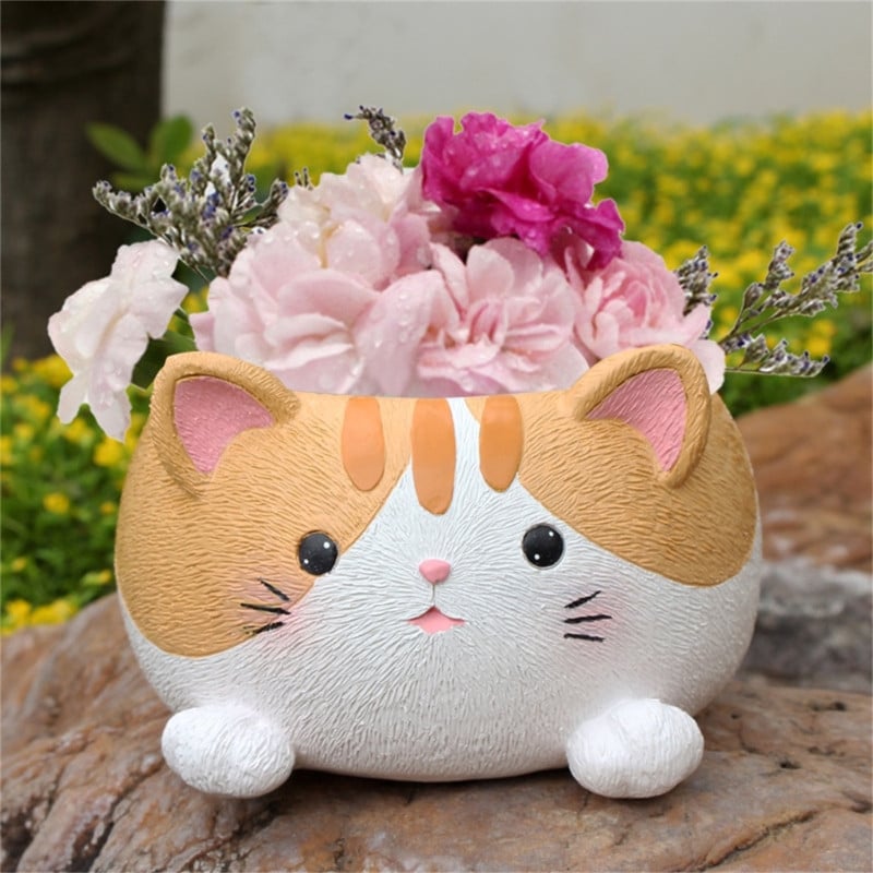 Otthon Szobrok Állati dekoráció Díszek Beltéri Szabadtéri Szobrok Gyanta figurák Aranyos virágcserepek szoba teraszra Erkély