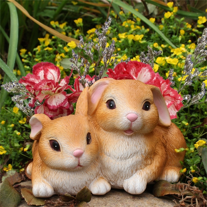 Otthon Szobrok Állati dekoráció Díszek Beltéri Szabadtéri Szobrok Gyanta figurák Aranyos virágcserepek szoba teraszra Erkély