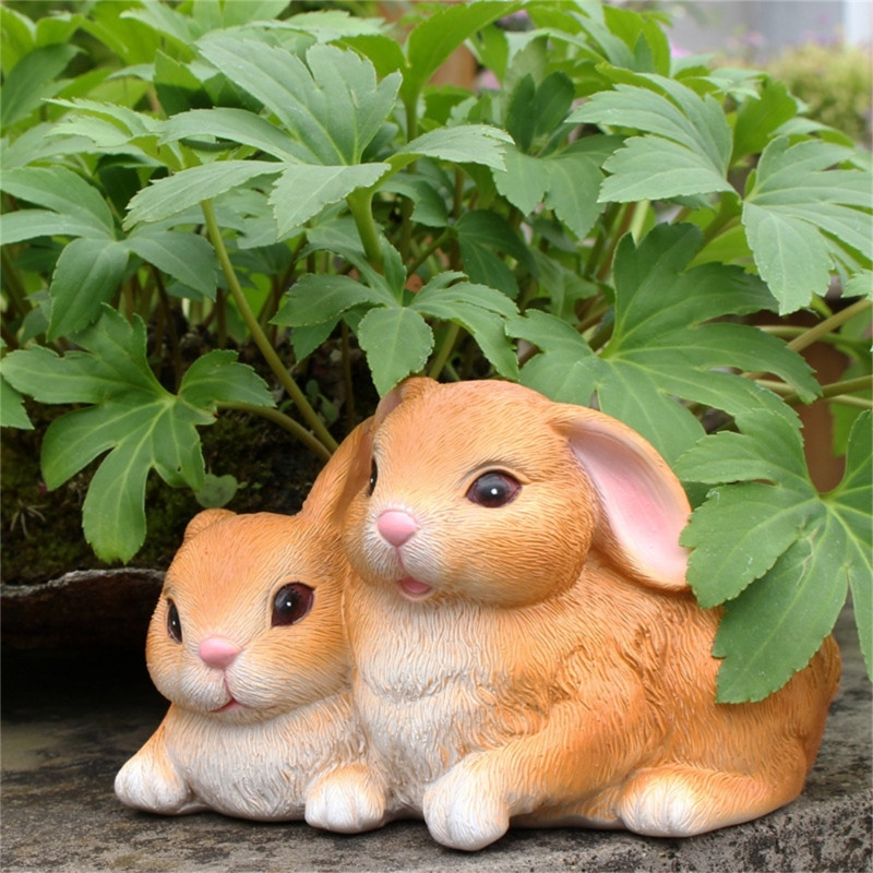 Otthon Szobrok Állati dekoráció Díszek Beltéri Szabadtéri Szobrok Gyanta figurák Aranyos virágcserepek szoba teraszra Erkély