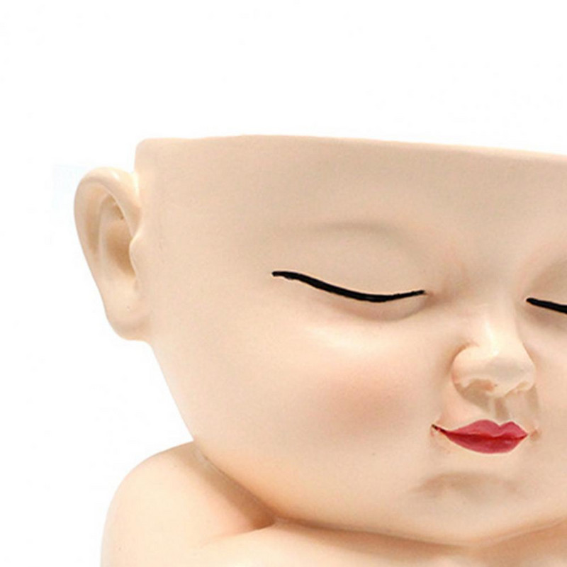 Kis arc virágcserép Baba Csecsemő Fej Vicces Aranyos Gyanta Beltéri, Kültéri Zöldségfű Zamatos cserepes kertészeti kellékek