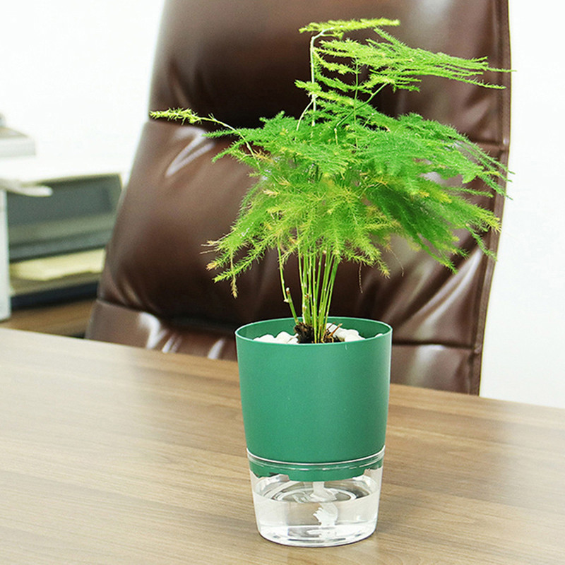 Öntözőgép Kézzel készített 2 rétegű önöntöző növény virágcserepes víztartály Kerek virágcserép Otthoni kert dekoráció Dropshiping