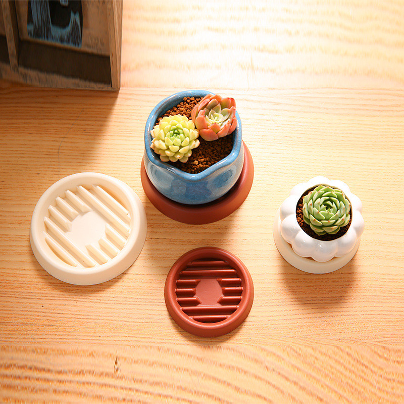 Kiváló minőségű kerek virágcserepes lefolyótálca, vastagított gyanta virágcserép alváz, légáteresztő növényi alap Bonsai lemeztartó kerti szerszám