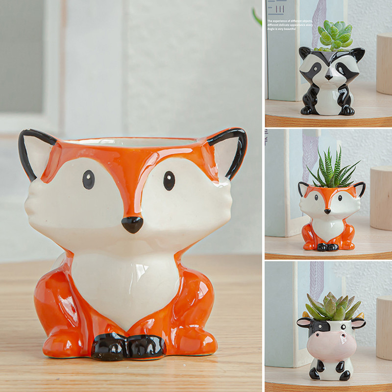 Kerámia aranyos állat virágcserepek pozsgások növénycserepek ültető konténer otthoni irodai dekorációhoz