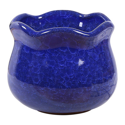 Kerámia jégrepedezett zamatos növénycserép 9,2x8,3 cm, élénk színű lefolyólyukkal a kerthez, jó hőálló ajándékok, erős