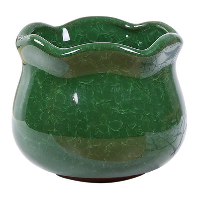 Kerámia jégrepedezett zamatos növénycserép 9,2x8,3 cm, élénk színű lefolyólyukkal a kerthez, jó hőálló ajándékok, erős