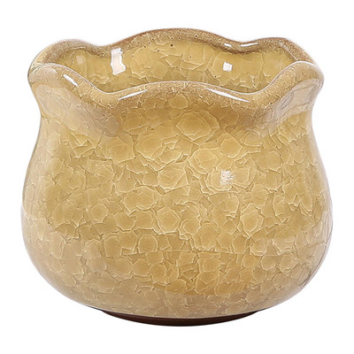 Kerámia jégrepedezett zamatos növénycserép 9,2x8,3 cm, élénk színű lefolyólyukkal a kerthez, jó hőálló ajándékok, erős