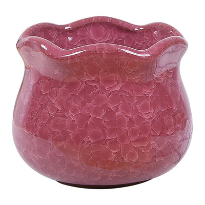 Kerámia jégrepedezett zamatos növénycserép 9,2x8,3 cm, élénk színű lefolyólyukkal a kerthez, jó hőálló ajándékok, erős