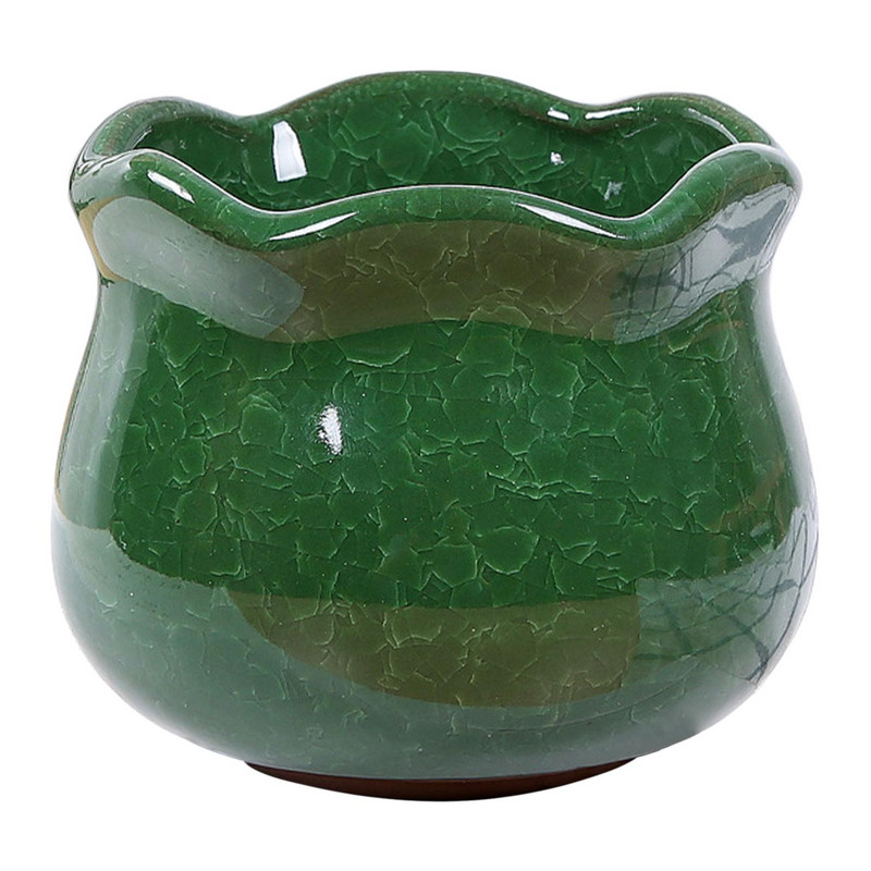 Kerámia jégrepedezett zamatos növénycserép 9,2x8,3 cm, élénk színű lefolyólyukkal a kerthez, jó hőálló ajándékok, erős