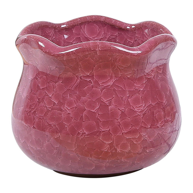 Kerámia jégrepedezett zamatos növénycserép 9,2x8,3 cm, élénk színű lefolyólyukkal a kerthez, jó hőálló ajándékok, erős