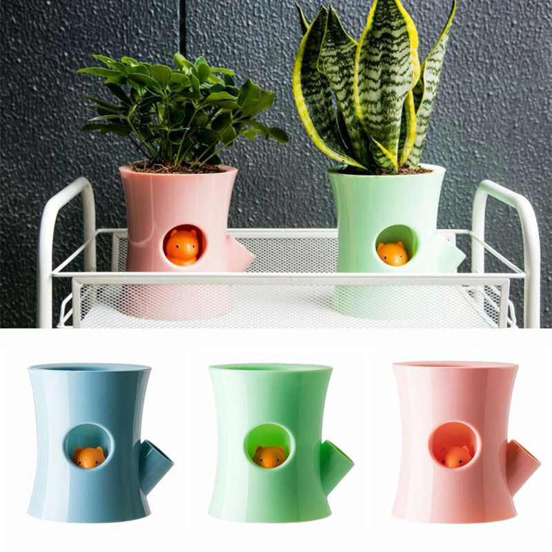 Aranyos mókus önöntöző virágcserép önfelszívó ültető cserep hidroponikus vízmentes növénytartó, kényelmesen használható