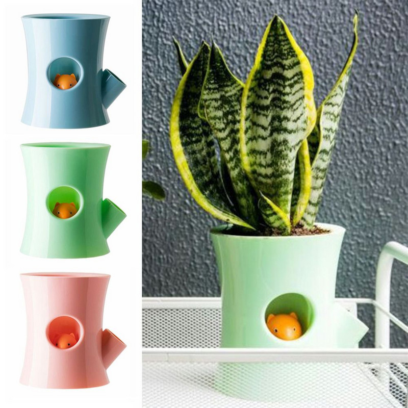 Aranyos mókus önöntöző virágcserép önfelszívó ültető cserep hidroponikus vízmentes növénytartó, kényelmesen használható