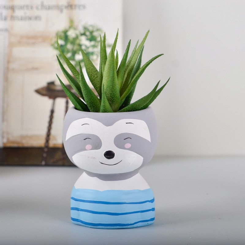 Aranyos ferde fejű baba rajzfilm kis állat aranyos kisállat virágcserép web híresség hálószoba asztaldísz darab zamatos zöld terv