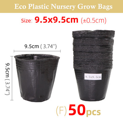5-100db 16 Méret Fekete műanyag palánta ültető tál óvoda Légáteresztő cserép táp Növesztőzsák Kerti Zöldségtároló doboz