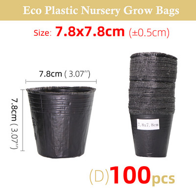 5-100db 16 Méret Fekete műanyag palánta ültető tál óvoda Légáteresztő cserép táp Növesztőzsák Kerti Zöldségtároló doboz