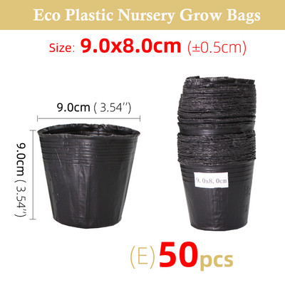 5-100db 16 Méret Fekete műanyag palánta ültető tál óvoda Légáteresztő cserép táp Növesztőzsák Kerti Zöldségtároló doboz