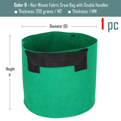 1/2/3/5/7/10/12/15/17/20 gallon kerti termesztőtáskák virágzöldség levegőztetés ültetőedény konténer ültetőtasak fogantyúkkal