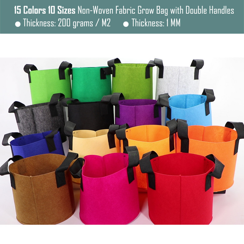 1/2/3/5/7/10/12/15/17/20 gallon kerti termesztőtáskák virágzöldség levegőztetés ültetőedény konténer ültetőtasak fogantyúkkal