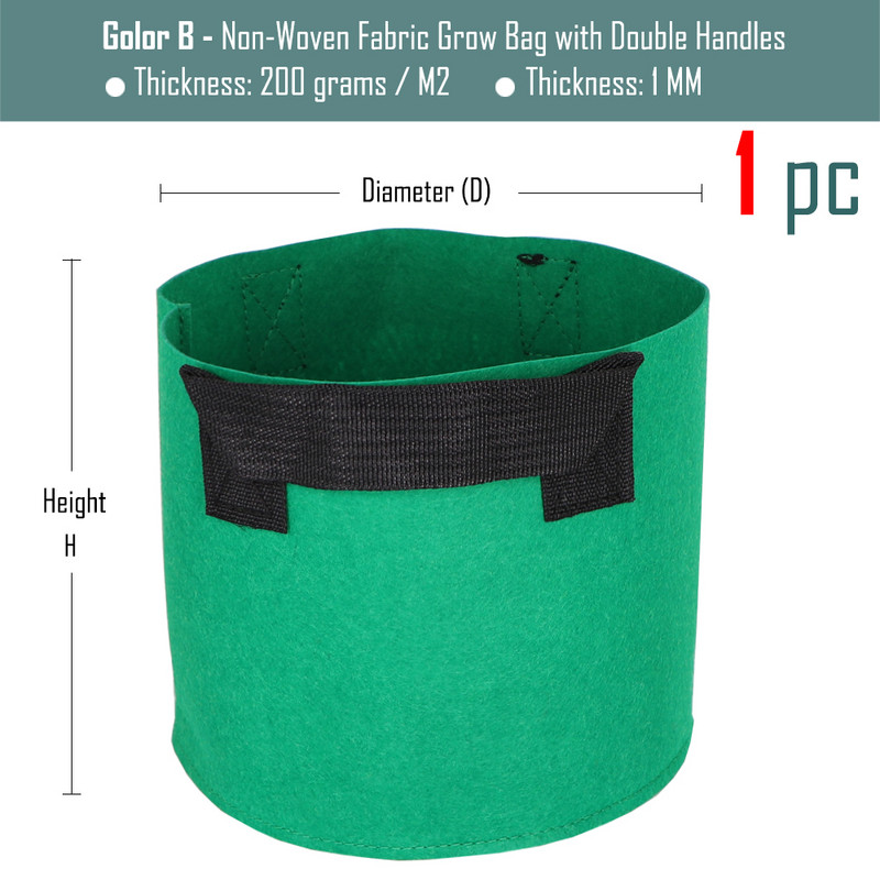 1/2/3/5/7/10/12/15/17/20 gallon kerti termesztőtáskák virágzöldség levegőztetés ültetőedény konténer ültetőtasak fogantyúkkal