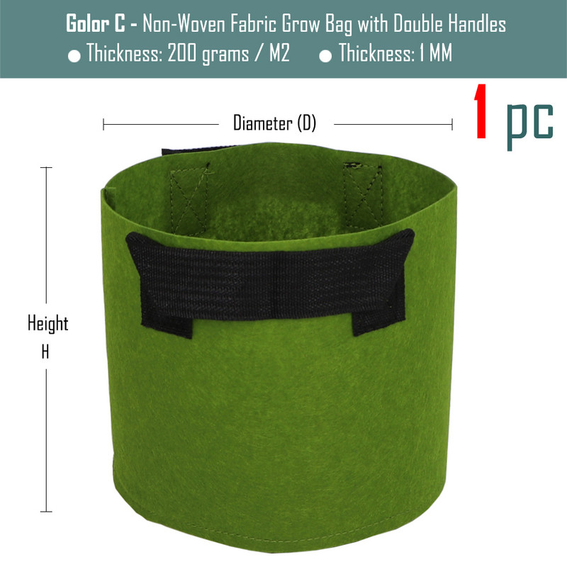 1/2/3/5/7/10/12/15/17/20 gallon kerti termesztőtáskák virágzöldség levegőztetés ültetőedény konténer ültetőtasak fogantyúkkal