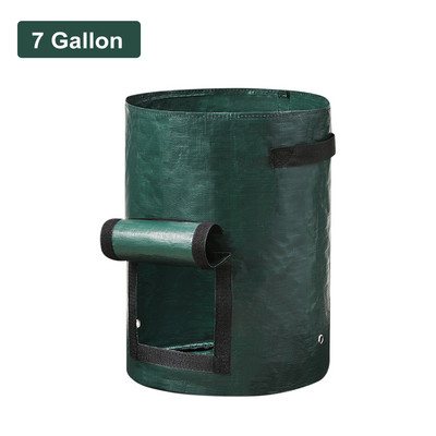 GardenTool burgonyatermesztő táska PE zöldségtermesztő zsákok fogantyúval, vastagított termesztőtáska Zöldséghagyma növényzsák kültéri kerti edény