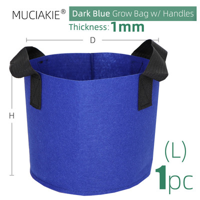 Kerti termesztőtáska 15 szín 10 méret Fogantyúk beltéri kültéri szövet levegőztetés növénycserép konténer virágzöldség tasak