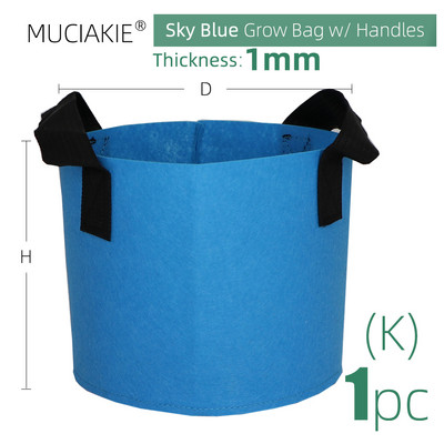 Kerti termesztőtáska 15 szín 10 méret Fogantyúk beltéri kültéri szövet levegőztetés növénycserép konténer virágzöldség tasak