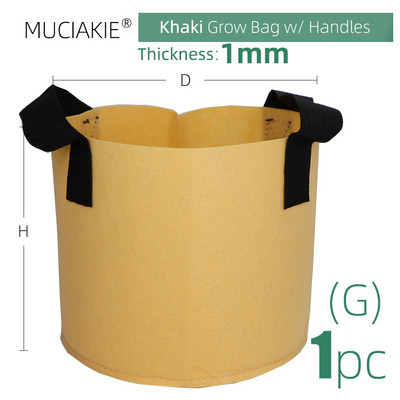 Kerti termesztőtáska 15 szín 10 méret Fogantyúk beltéri kültéri szövet levegőztetés növénycserép konténer virágzöldség tasak