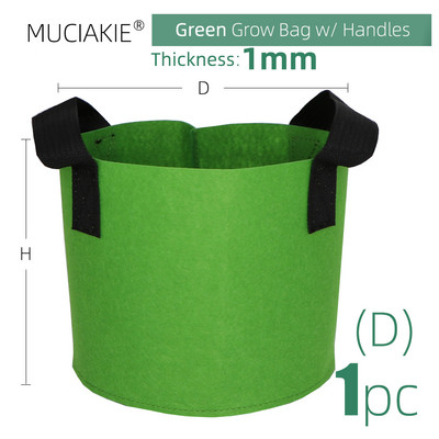 Kerti termesztőtáska 15 szín 10 méret Fogantyúk beltéri kültéri szövet levegőztetés növénycserép konténer virágzöldség tasak