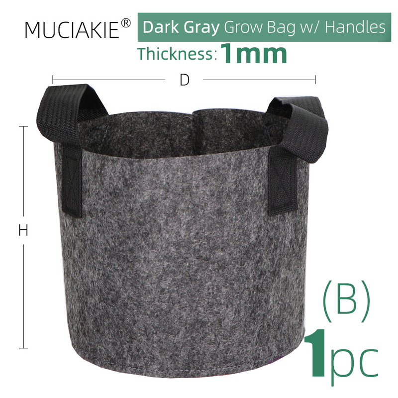 Kerti termesztőtáska 15 szín 10 méret Fogantyúk beltéri kültéri szövet levegőztetés növénycserép konténer virágzöldség tasak