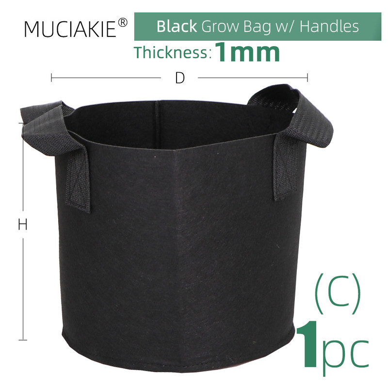 Kerti termesztőtáska 15 szín 10 méret Fogantyúk beltéri kültéri szövet levegőztetés növénycserép konténer virágzöldség tasak