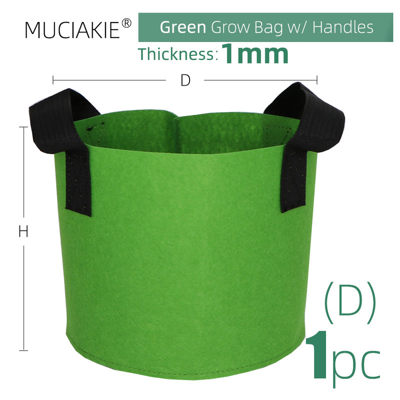 Kerti termesztőtáska 15 szín 10 méret Fogantyúk beltéri kültéri szövet levegőztetés növénycserép konténer virágzöldség tasak