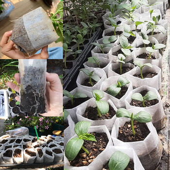 25-100 τμχ βιοδιασπώμενη τσάντα φυτωρίου Μη υφασμένα υφασμάτινα τσάντες σποράς Τσάντες φυτών Grow Τσάντες κήπου Γλάστρες για διακόσμηση σπιτιού Τσάντα φύτευσης