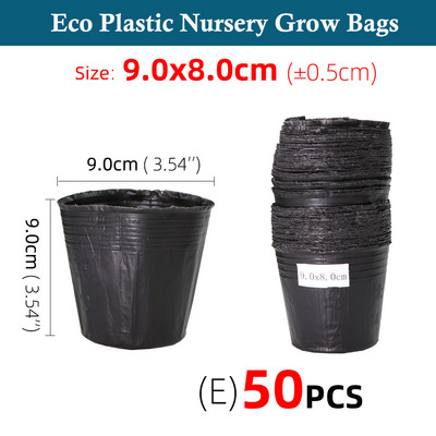 Kertészet fekete műanyag palánta ültető tál óvoda Légáteresztő cserepes táp Növekvő táska Kerti zöldséges konténer doboz 5-100 DB