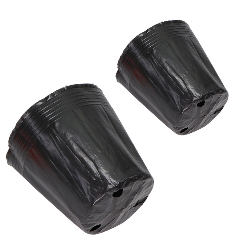 Kertészet fekete műanyag palánta ültető tál óvoda Légáteresztő cserepes táp Növekvő táska Kerti zöldséges konténer doboz 5-100 DB