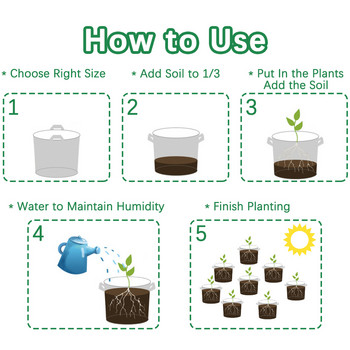 Felt Plant Strong Grow Bags Flower Potting Container Αναπνεύσιμο δοχείο Φιλικό προς το περιβάλλον Πάχος υλικού Διατήρηση υγρασίας