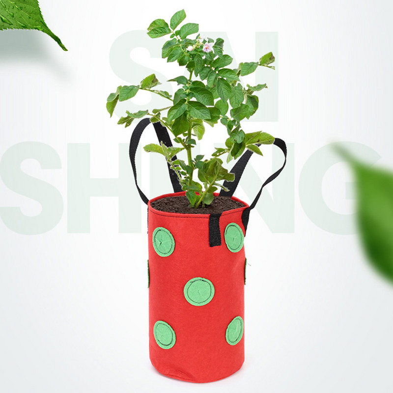 12 lyukú függő eper vetőtáska kültéri burgonyatermesztéshez, függőleges kertben, akasztós zöldség ültető táska