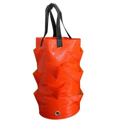 3 gallon 10 zsebes növényi akasztótasak Kerti eper zöldségtermesztő táska Gyümölcsültető Műanyag termesztőedény konténer dekor