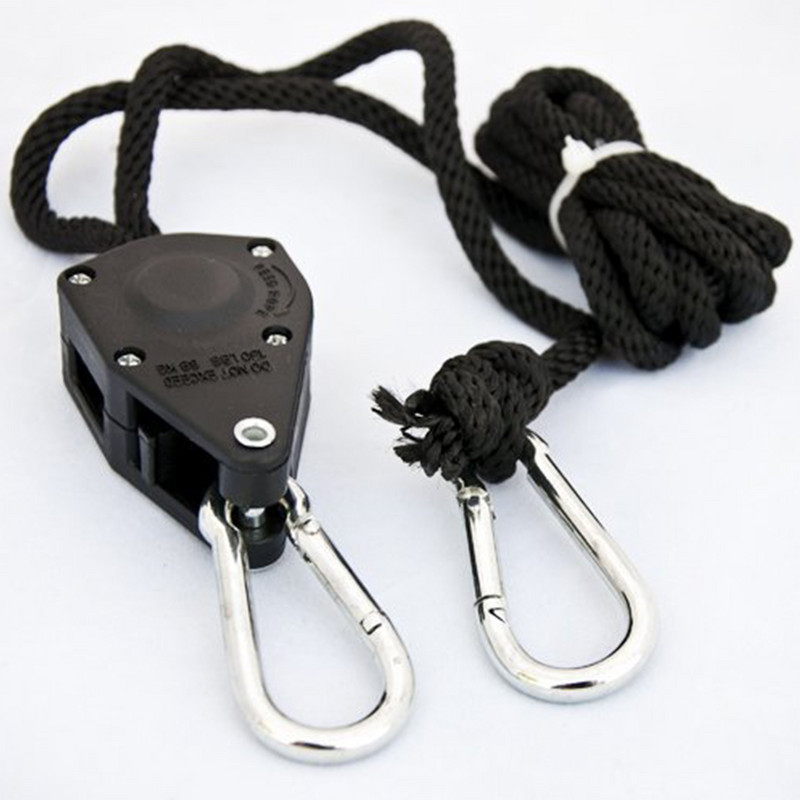 2db/készlet Cla Light állítható, megerősített akasztókkal Függő Racsnis tárcsa Grow Duty Kötéltárcsa Duty Clip Növénytermesztő kötelek