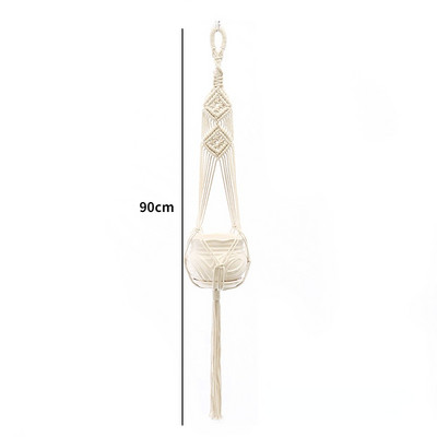 Kézzel készített makramé növényakasztó kosár virágcserép erkély függő dekoráció csomózott emelőkötél bohém stílusú otthoni kert dekoráció