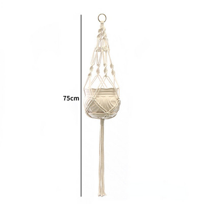 Kézzel készített makramé növényakasztó kosár virágcserép erkély függő dekoráció csomózott emelőkötél bohém stílusú otthoni kert dekoráció