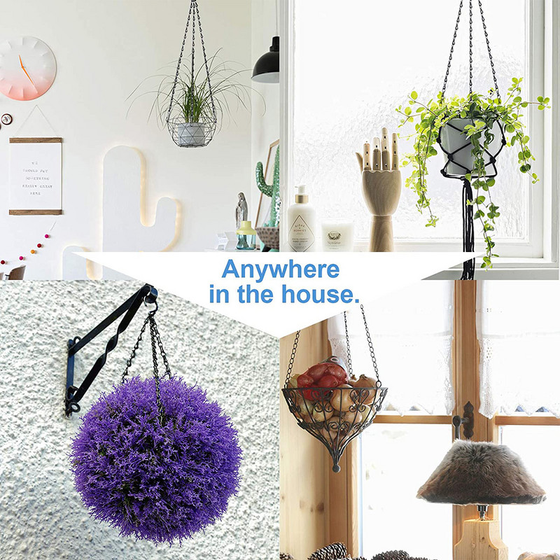 40 cm-es rattan függő kosár virágcserep lánc hidroponikus növények növénytermesztő eszközök kerti dekorációk 3 kampóval