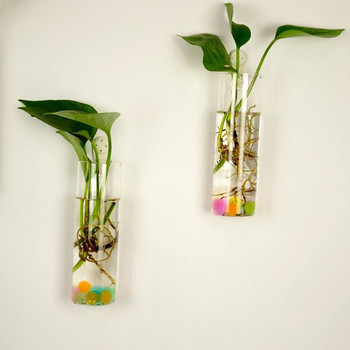 Креативна стенна висяща стъклена ваза Хидропонна ваза за растения Стена на аквариум Контейнер Саксия за цветя Декорация на дома