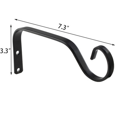 Fém akasztós kosártartó konzolok Kerti növénytartó akasztó kampós fal nagy teherbírású vas S-alakú virágcserép horog akasztó lámpa