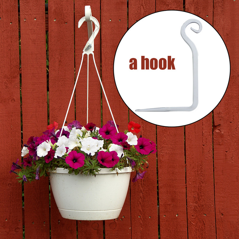 Fém akasztós kosártartó konzolok Kerti növénytartó akasztó kampós fal nagy teherbírású vas S-alakú virágcserép horog akasztó lámpa