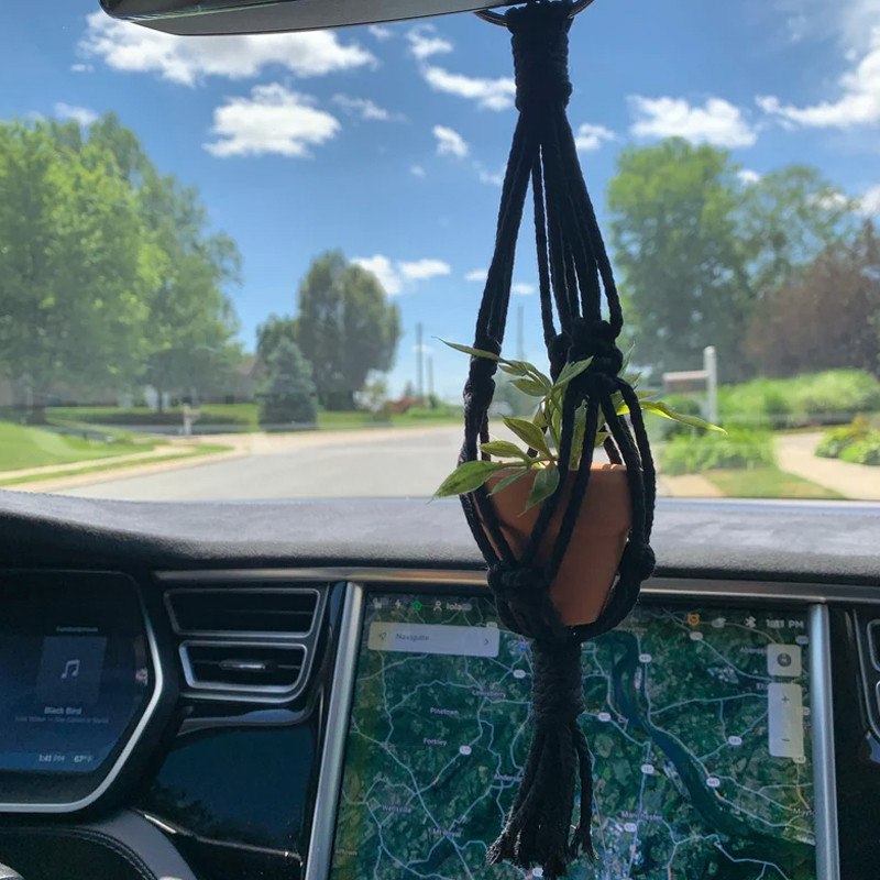 Különböző színek Makramé levegős növénytartó Mini pamut kézi szövés akasztós ültetőgép lakberendezéshez hálószoba autó dekorációs ajándék