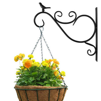 Висящи растения Скоба Европейски стил Куки за стенен плантатор Саксия за цветя Железни фенери Закачалка за градина На открито Вътрешен двор