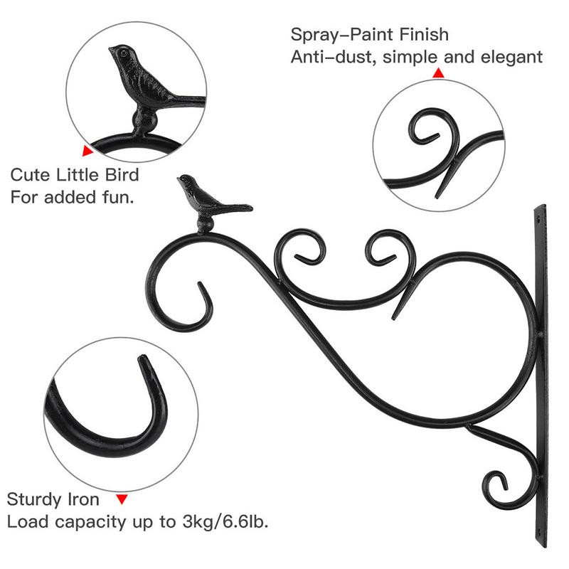 Függesztett növények konzol Európai stílusú fali ültető horgok virágcserepek vas lámpák akasztó kerthez kültéri belső udvarhoz