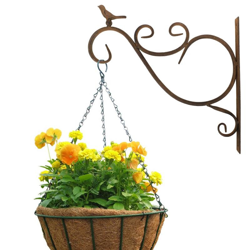 Függesztett növények konzol Európai stílusú fali ültető horgok virágcserepek vas lámpák akasztó kerthez kültéri belső udvarhoz
