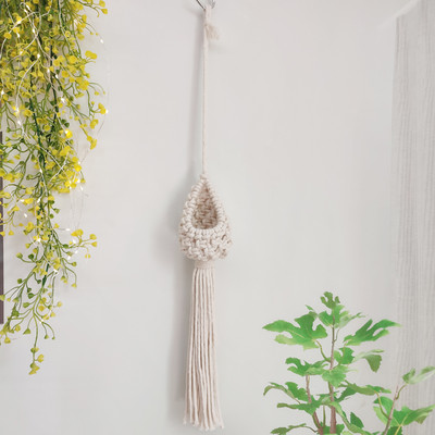 Makramé növénytartó pamut kötél kosár függő légnövények spanyol moha Tillandsia Usneoides virágcserép kosarak fogas fali dekoráció