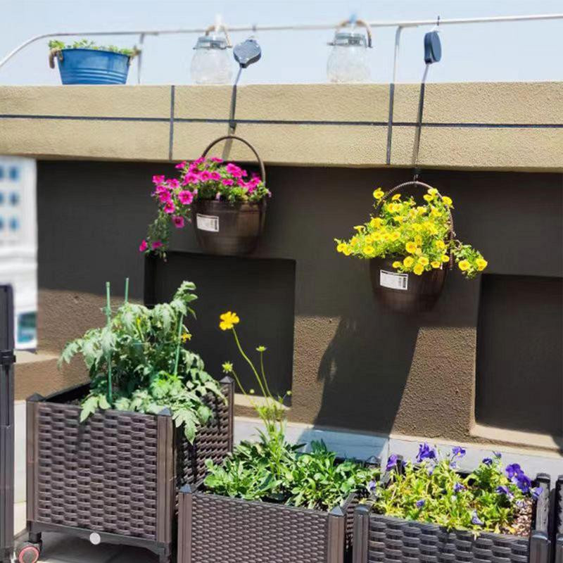 Kerti kosarak Edények Akasztható kampó Állítható emelés Növénytárcsa készlet Behúzható szíjtárcsa Lehúzható Akasztó Növények Virágakasztó kampó